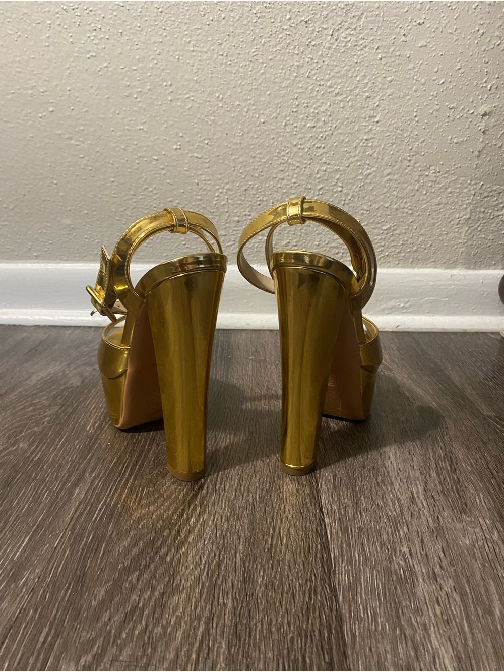 Gold Platform Heels - Picture 3 of 4